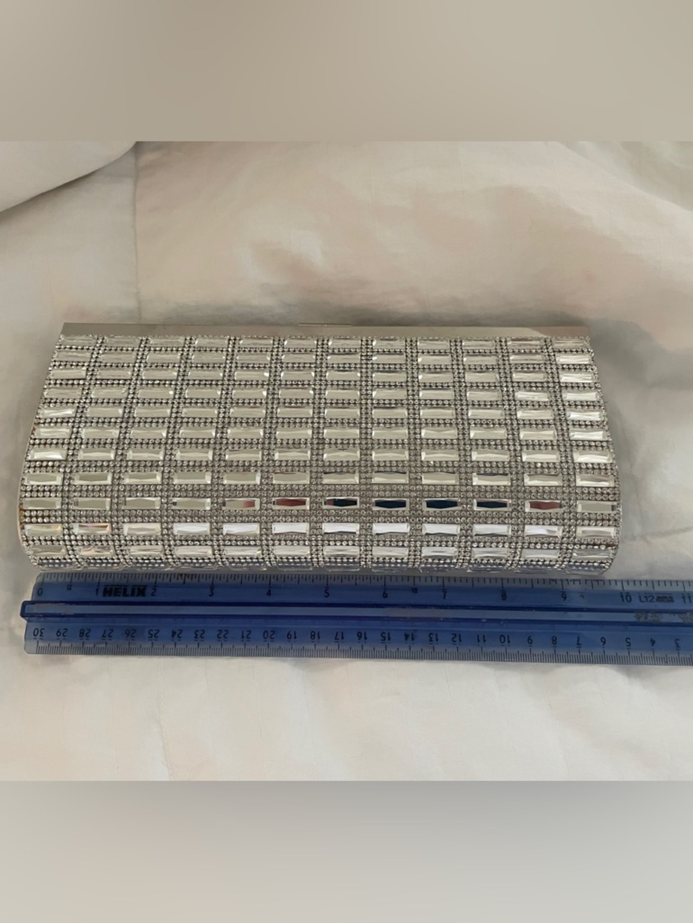MMS Design Studio Silver Rhinestone Clutch - Picture 6 of 7
